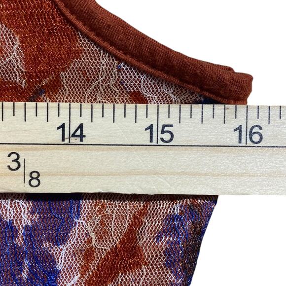 American Rag Cie floral lace Berkeley indigo combo fit & flare dress medium - Picture 4 of 6